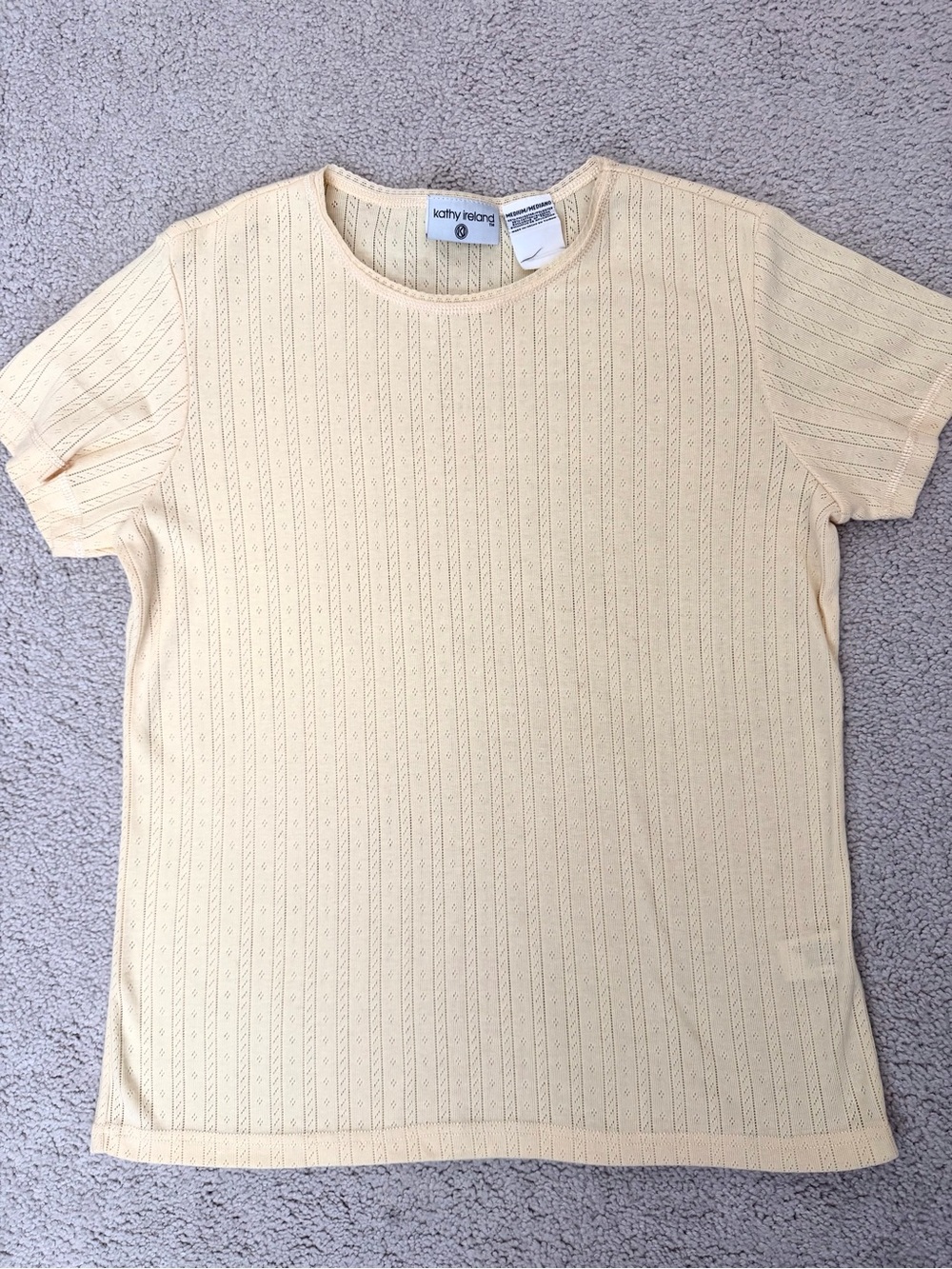 Butter Yellow Pointelle Knit Tee